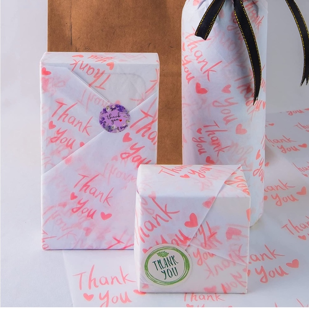 100 Pink Thank You Tissue Paper Sheets, 14x20 PRICE IS FIRM - Picture 8 of 9